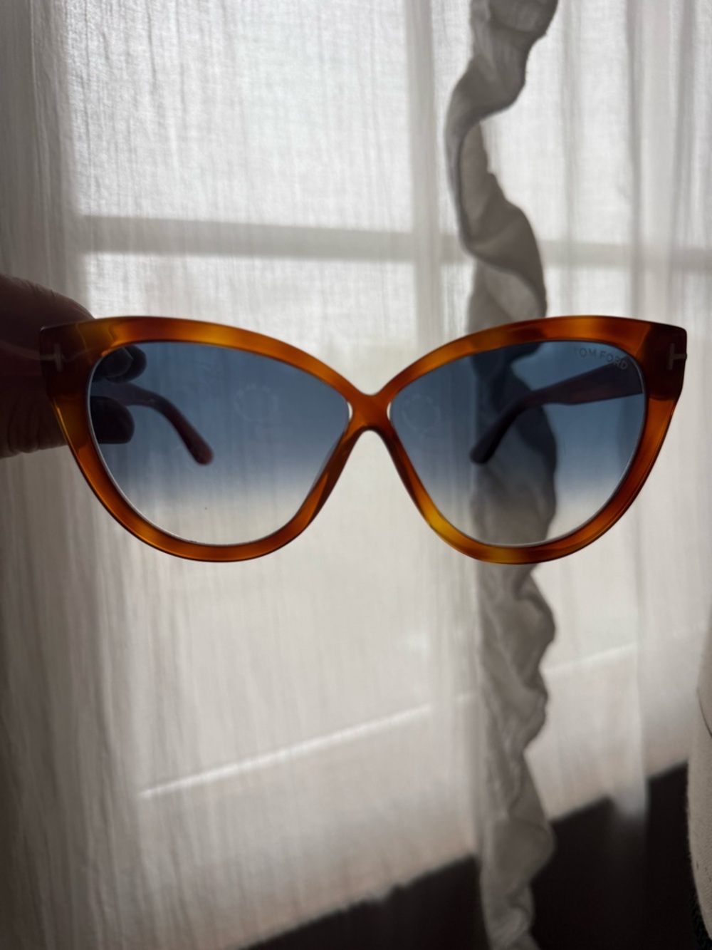 Tom Ford Women's Tortoise Cat-Eye Sunglasses - Amber Brown Frame, Dark Lenses - Picture 2 of 9